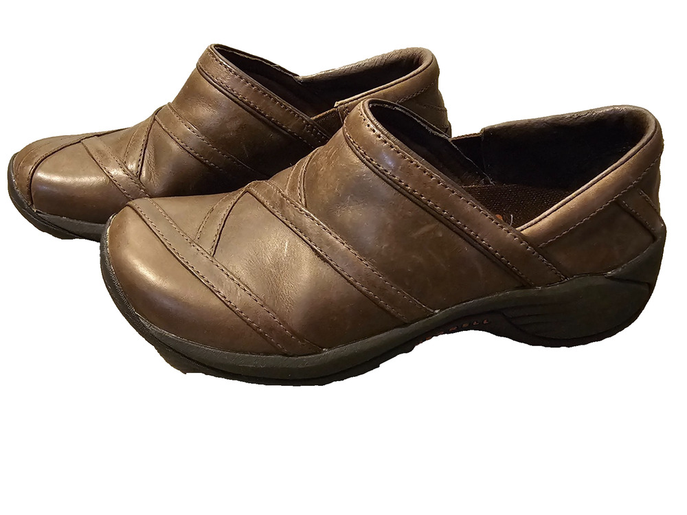 MERRELL Encore Eclipse Womens Clog Smooth Bug Brown Loafer Shoe Size 5